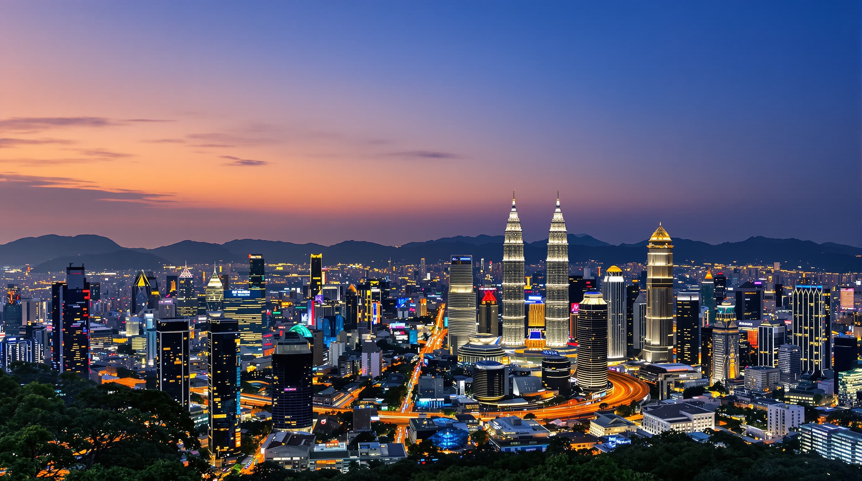 Kuala Lumpur skyline at dusk